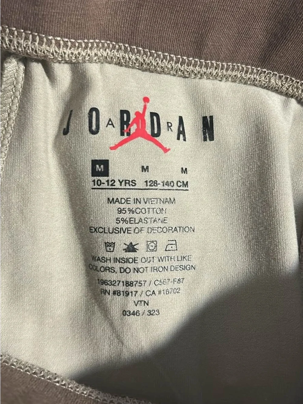 Jordan Men’s Light Gray Joggers with Orange Tab